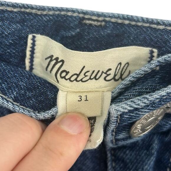 Madewell Denim Carpenter Contrast Stitching Maxi Skirt in Handlon Wash Womens 31 - Picture 3 of 6